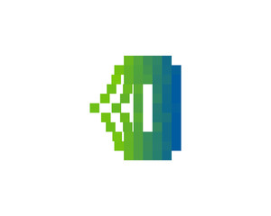 Fototapeta premium Letter O Pixel Spread Icon Logo Design Element