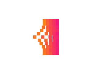 Obraz premium Letter I Pixel Spread Icon Logo Design Element