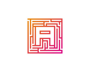 Letter A Maze Labyrint Icon Logo Design Element