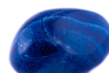 macro mineral stone blue agate on a white background