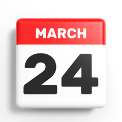 March 24. Calendar on white background.
