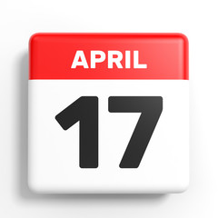 April 17. Calendar on white background.