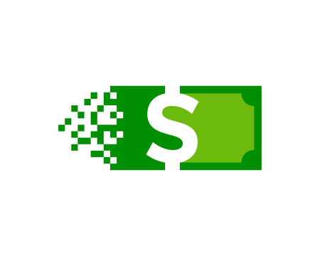 Pixel Money Icon Logo Desing Element