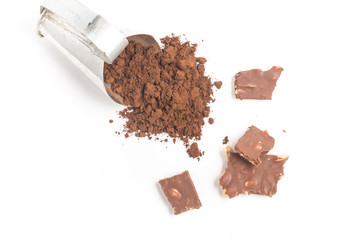 Cocoa Powder into a scoop