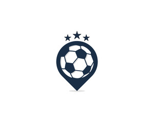 Obraz premium Soccer Pin Point Icon Logo Design Element