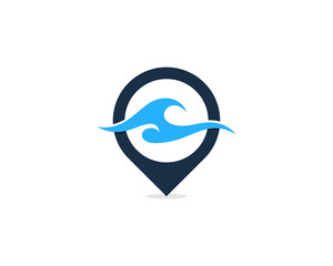 Ocean Pin Point Icon Logo Design Element