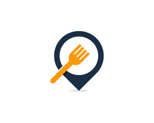 Cafe Pin Point Icon Logo Design Element