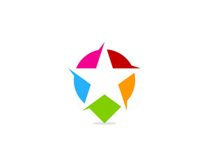 Star Pin Point Icon Logo Design Element