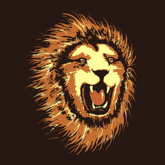 Naklejka premium angry lion