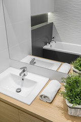 Modern bathroom with basin cabinet