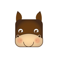 cute horse animal head expression, vector illustration