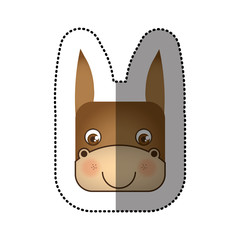 sticker cute donkey animal head expression, vector illustration