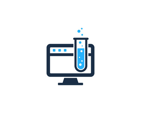 Science Computer Lab Icon Logo Design Element