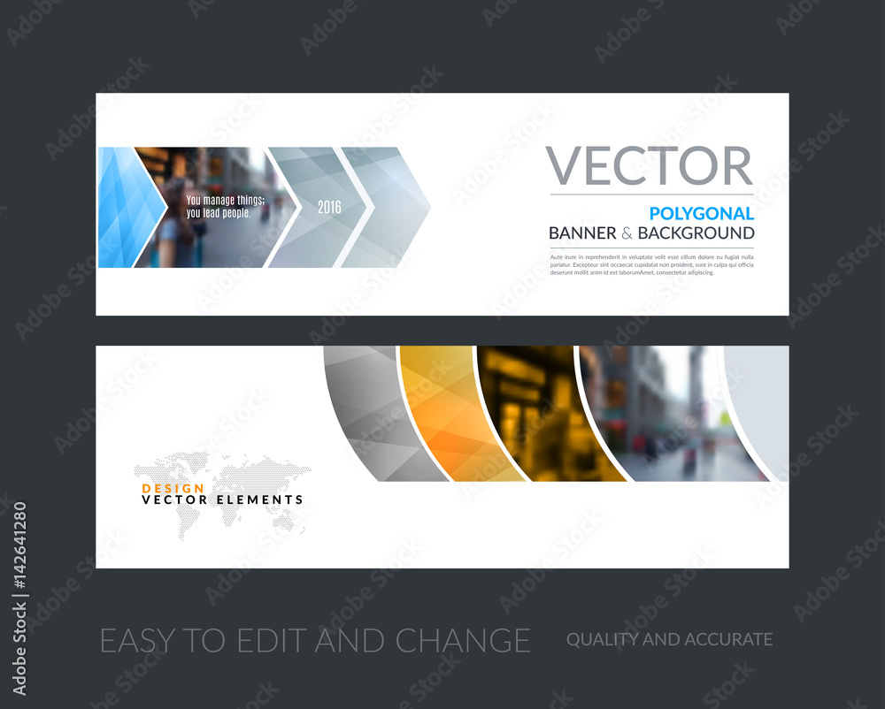 Canvas Prints vector set of modern horizontal website banners with colourful g