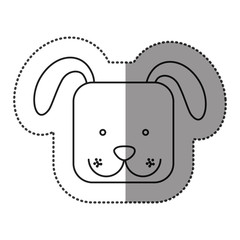 sticker cute dog animal head expression, vector illustration