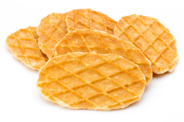 Sweet waffle on the white background.