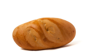 small bun loaf of bread isolated on white background