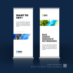 Naklejka premium Abstract business vector set of modern roll Up Banner stand desi