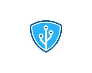 Shield Tech Icon Logo Design Element