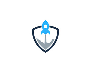 Rocket Shield Icon Logo Design Element