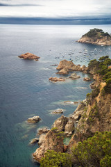 View to coastline with vulcanic mountainsin Spain.