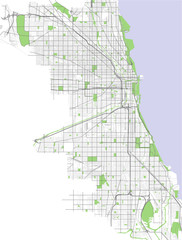 vector map of the city of Chicago, USA - 142642413