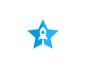 Rocket Star Icon Logo Design Element