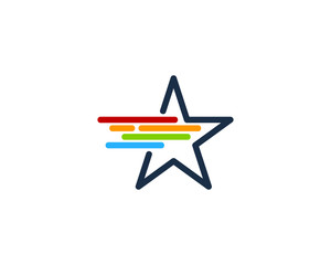 Fast Star Icon Logo Design Element