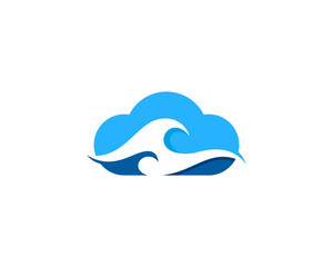 Cloud Wave Icon Logo Design Element