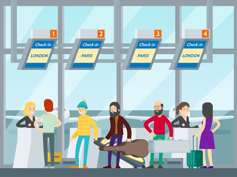 Passengers In Airport Concept