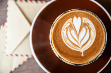 Cup of coffee with beautiful Latte art