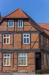 Fototapeta na wymiar Typical German half timbered house in Hanseatic city Stade