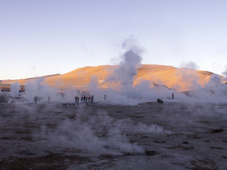 geyser gush spring steam El Tatio Chile