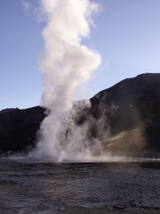 geyser gush spring steam El Tatio Chile