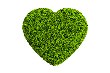 Heart from grass, 3D rendering