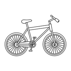 Fototapeta premium monochromatyczny kontur roweru sportowego w ilustracji wektorowych białym tle