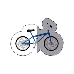 sticker silhouette of small sport bike in white background vector illustration