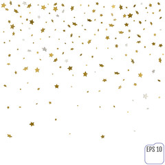Golden stars are falling down. Vector