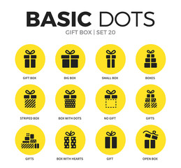 Gift box flat icons vector set