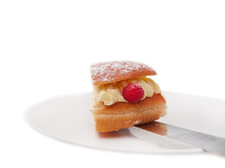brioche tart filled with sweet whipped cream