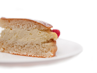 brioche tart filled with sweet whipped cream