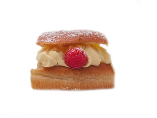 brioche tart filled with sweet whipped cream