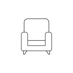 armchair thin line icon, outline vector logo illustration, linea