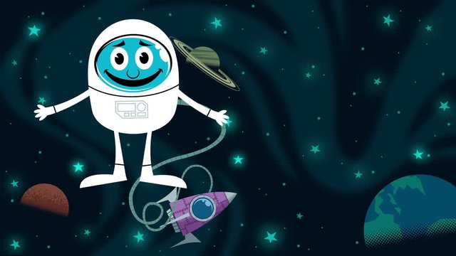 Space Fun / Looping animation of astronaut in outer space. 
