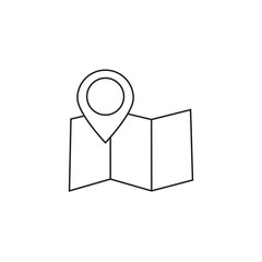 map line icon, outline and solid vector sign, linearl pictogram 