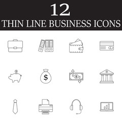 Business line icons set, finance outline vector symbol collectio