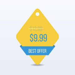Special offer sale tag discount symbol retail sticker sign price. VECTOR.