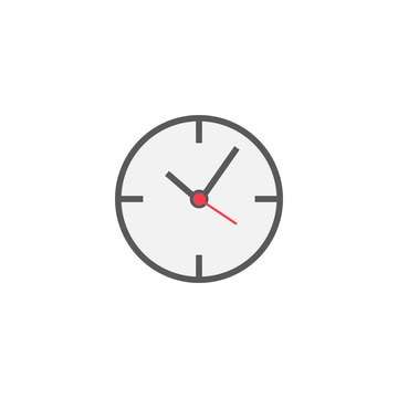 Clock line icon, time outline vector logo illustration, filled c