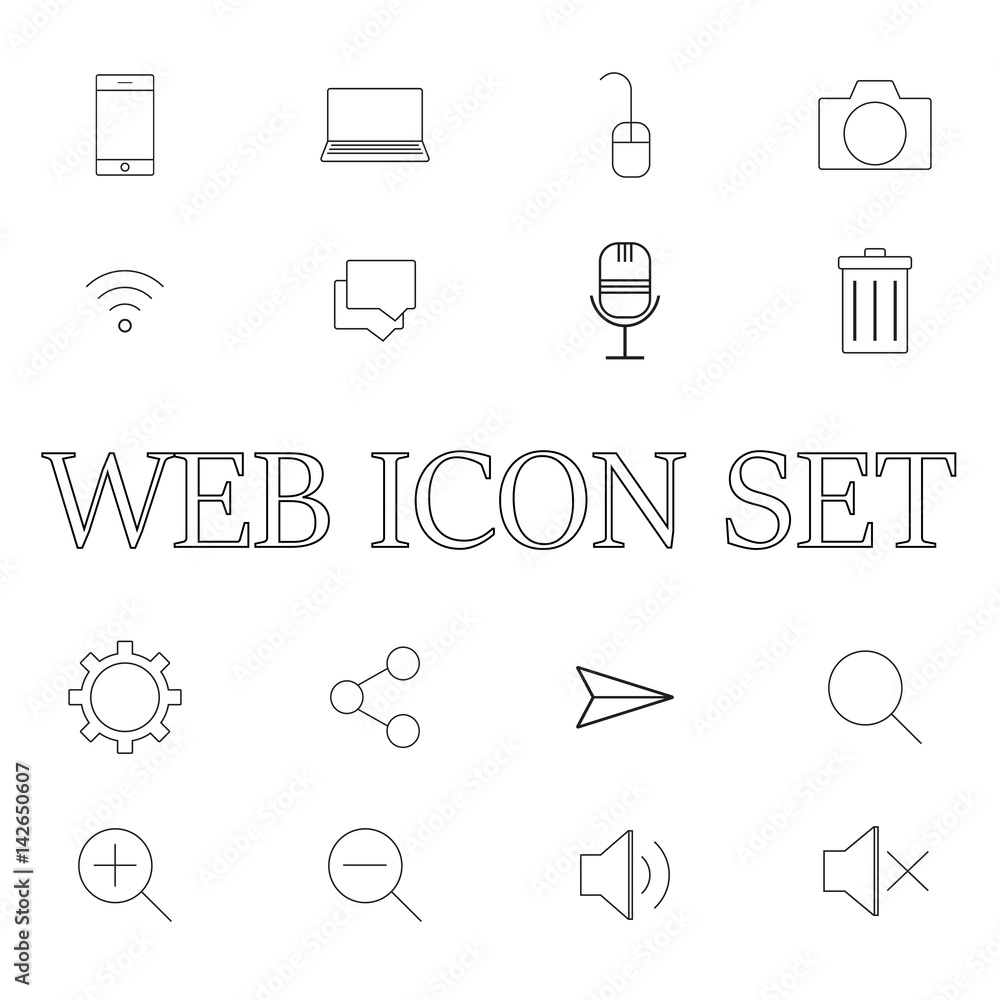 Poster web vector icon set