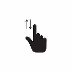 Simple touch pad gesture icon isolated on white.